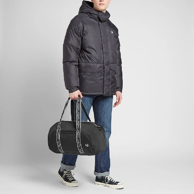 Shop Fred Perry Authentic Monochrome Barrel Bag In Black