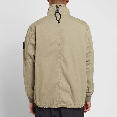 Shop Stone Island Garment Dyed Popover Shirt In Brown