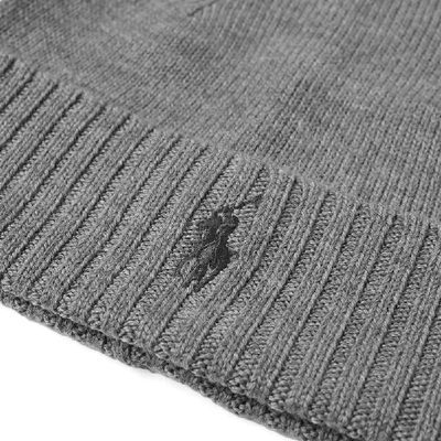 Shop Polo Ralph Lauren Merino Wool Classic Beanie In Grey