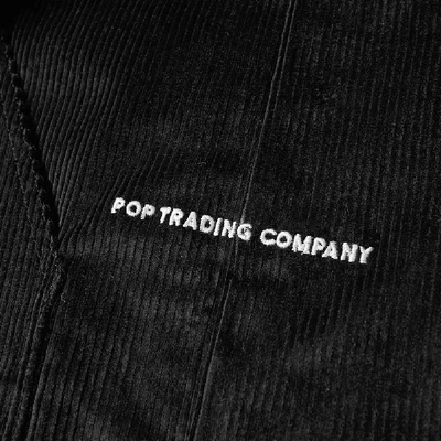 Shop Pop Trading Company Pop Trading Company Drs Cord Half Zip Jacket In Black