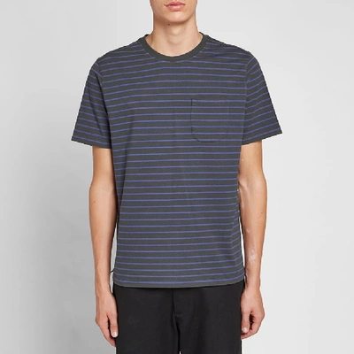 Shop Pop Trading Company Pop Trading Company Casper Stripe Pocket Tee In Black