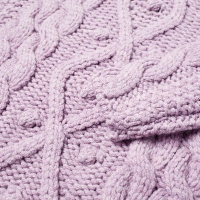 Shop Acne Studios Kilian Cable Knit In Purple