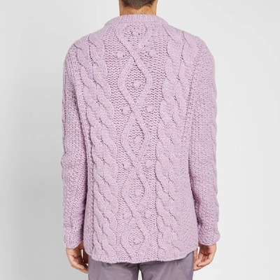 Shop Acne Studios Kilian Cable Knit In Purple