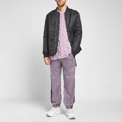 Shop Acne Studios Kilian Cable Knit In Purple