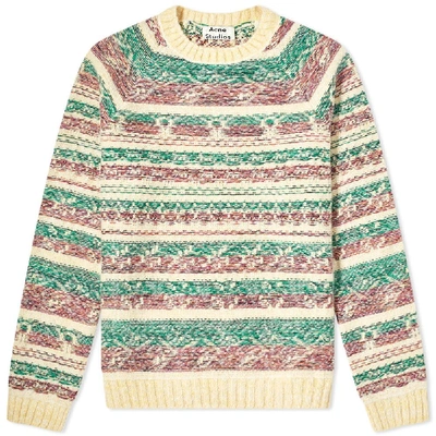 Shop Acne Studios Karlos Multi Jacquard Knit In Yellow