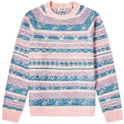 Shop Acne Studios Karlos Multi Jacquard Knit In Pink