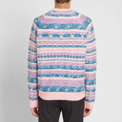 Shop Acne Studios Karlos Multi Jacquard Knit In Pink