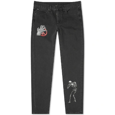 Shop Off-white X Undercover Slim 5 Pocket Jean In Black
