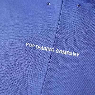 Shop Pop Trading Company Pop Trading Company Half Zip Sweat In Blue