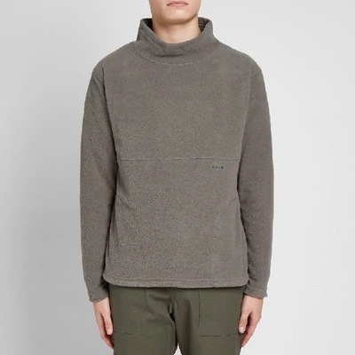 Shop Adsum Mock Neck Fleece Sweat In Grey