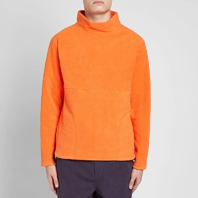 Shop Adsum Mock Neck Fleece Sweat In Orange