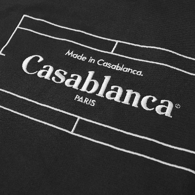 Shop Casablanca Tennis Court Logo Hoody In Black