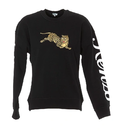 Shop Kenzo Jumping Tiger Logo Sweater In Black