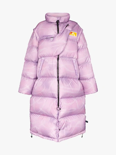 Shop Off-white Spot Oversized Padded Coat In Purple