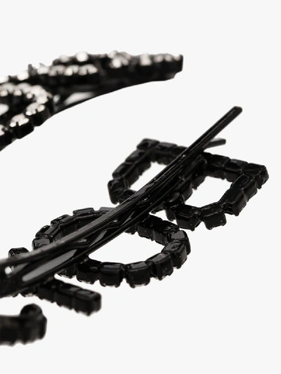 Shop Ashley Williams Black Crystal Boys Hair Pins In Metallic