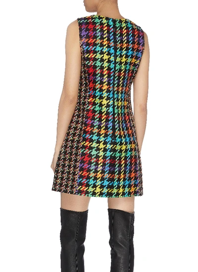 Shop Alice And Olivia 'coley' Colourblock Houndstooth Shift Dress