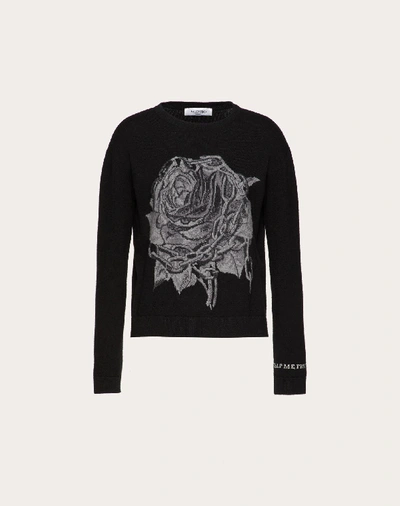 Shop Valentino Undercover Inlay Wool And Cashmere Sweater In Black