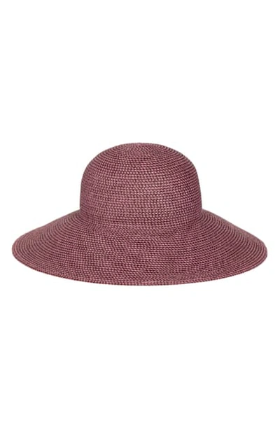 Shop Eric Javits 'hampton' Straw Sun Hat In Mauve/ Speckle