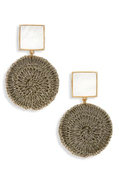 Shop Lizzie Fortunato Golden Mala Drop Earrings In Gold/ Mother Of Pearl