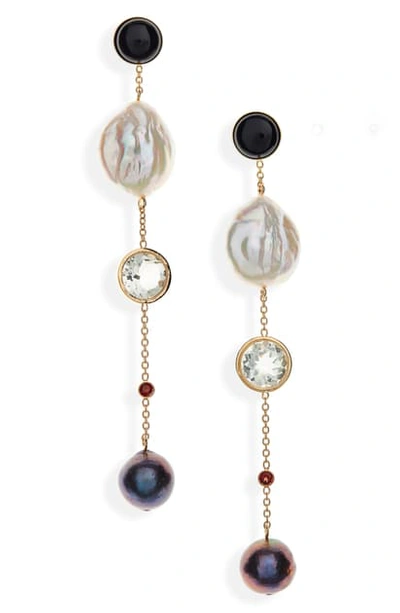 Shop Lizzie Fortunato Bon Vivant Earrings In Gold/ Pearl