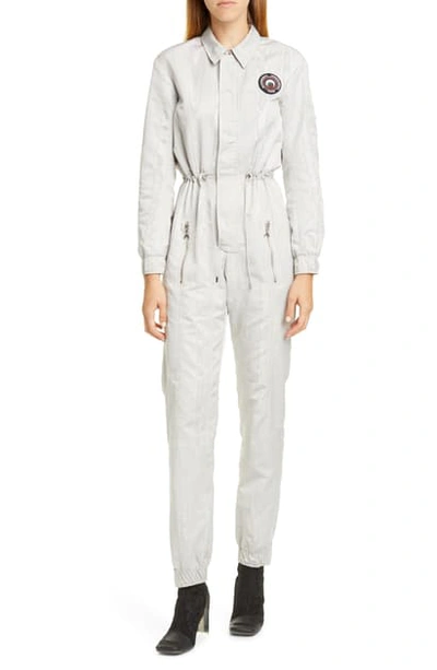 Shop Marine Serre Chest Patch Jumpsuit In Oxyde
