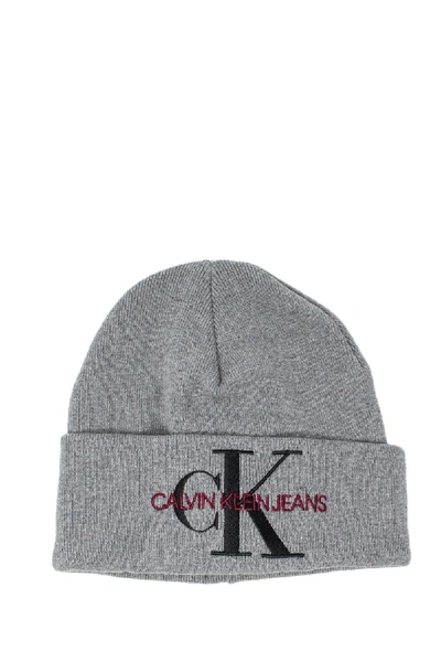 Shop Calvin Klein Jeans Est.1978 Grey Cotton Hat