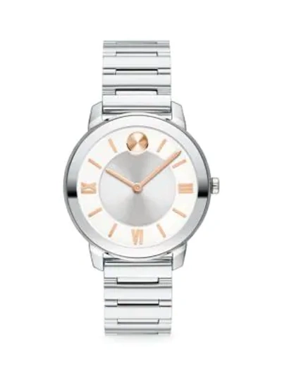 Shop Movado Bold Stainless Steel Bracelet Watch In Silver