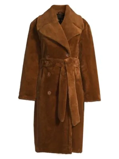 Shop Stine Goya Happy Faux Fur Coat In Golden Brown
