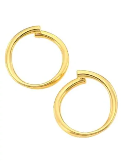 Shop Roberto Coin Designer 18k Yellow Gold Front-facing Hoop Earrings