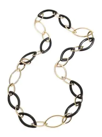 Shop Vhernier Women's Pop 18k Rose Gold & Ebony Long Chain Necklace