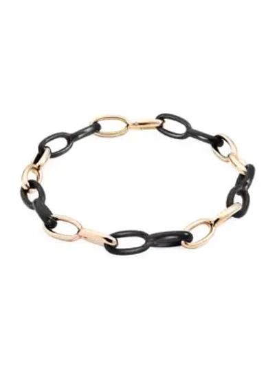 Shop Vhernier Women's Ottovolante 18k Rose Gold, Ebony & Diamond Chain Necklace