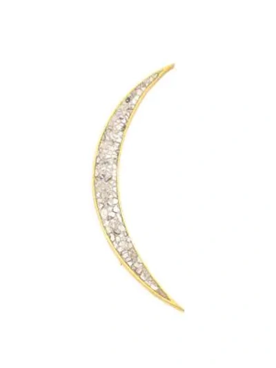 Shop Shana Gulati Thane 18k Yellow Gold Vermeil & Sliced Uncut Diamond Large Brooch