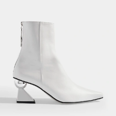 Yuul Yie Amoeba Glam Heel Boots In White Smooth Leather