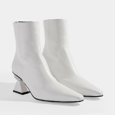 Yuul Yie Amoeba Glam Heel Boots In White Smooth Leather
