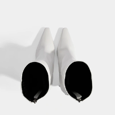 Shop Yuul Yie Amoeba Glam Heel Boots In White Smooth Leather