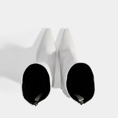 Yuul Yie Amoeba Glam Heel Boots In White Smooth Leather