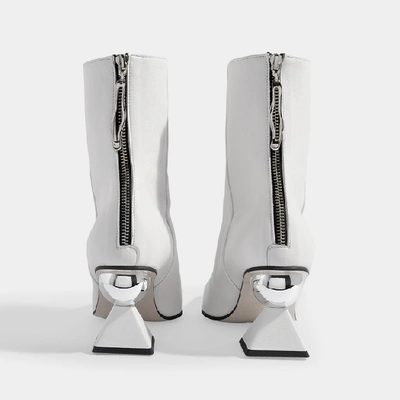 Shop Yuul Yie Amoeba Glam Heel Boots In White Smooth Leather