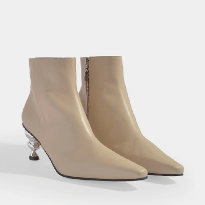 Shop Yuul Yie Martina Boots In Beige Smooth Leather