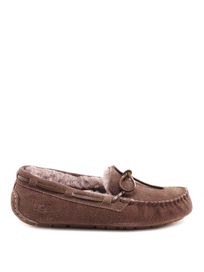 Shop Ugg Dakota Water Repellent Suede Loafers In Taupe