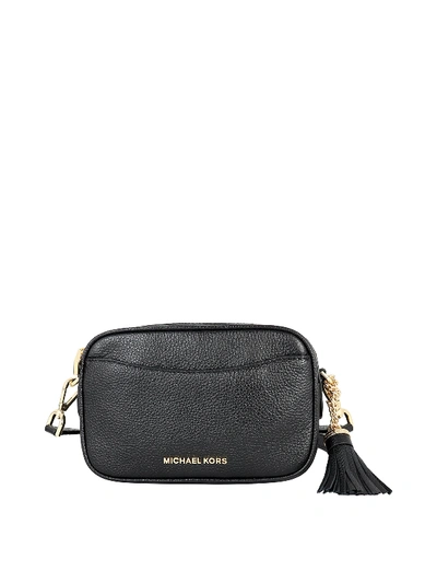 Shop Michael Kors Hammered Leather Convertible Belt Bag In Black