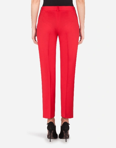 Shop Dolce & Gabbana Low-rise Stretch Woolen Fabric Pants In Red