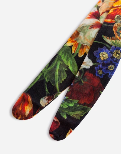 Shop Dolce & Gabbana Flower Bouquet Printed Nylon Tights In Floral Print