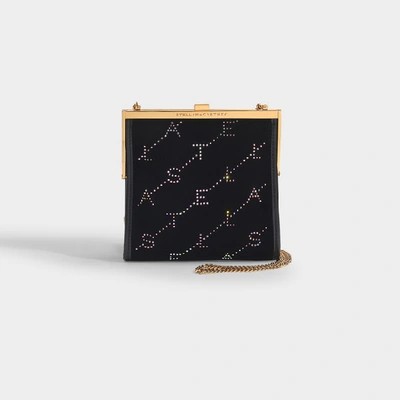Shop Stella Mccartney Mini Frame Bag Monogram Monogram Velvet Crystal