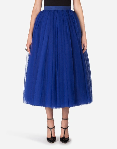 Shop Dolce & Gabbana Circle Tulle Skirt In Blue