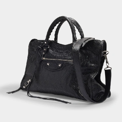 Shop Balenciaga City Classic Bag In Black Leather
