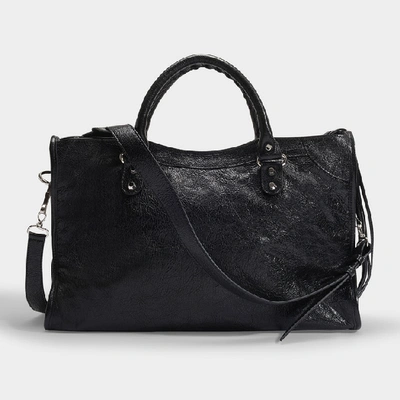 Shop Balenciaga City Classic Bag In Black Leather
