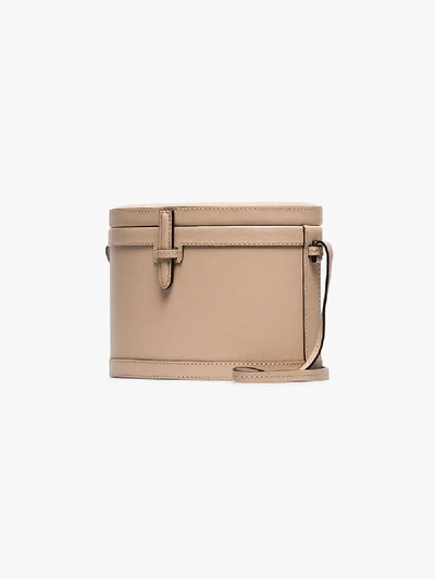 Shop Hunting Season Neutral Square Leather Trunk Bag In Neutrals