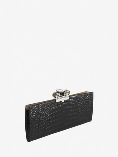 Shop Alexander Mcqueen Punk Four-ring Long Flat Pouch In Black