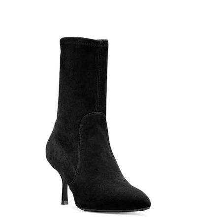 Shop Stuart Weitzman The Yvonne 75 Boot In Black Stretch Suede