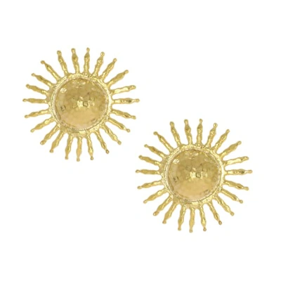 Shop Ottoman Hands Rising Sun Gold Stud Earrings